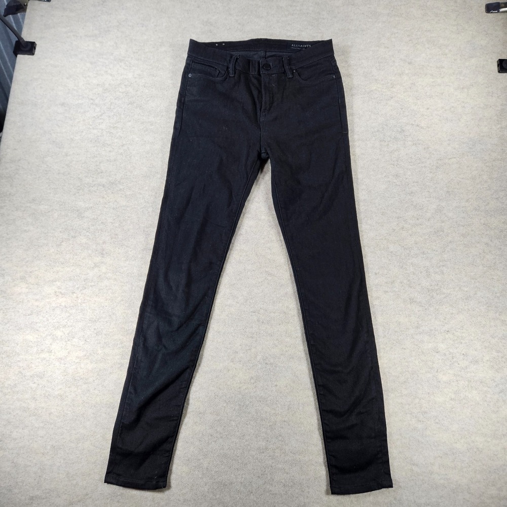 AllSaints Grace Jeans Womens 29x29 Black Skinny Mid Rise Stretch Denim W29